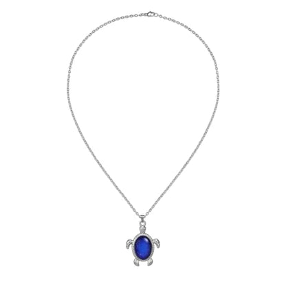 FM FM42 Temperature Sensing Color Changing Pendant Necklace with 19.29" Stainless Steel Rolo Chain - color: Sea Turtle