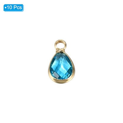 PATIKIL Birthstone Charm Beads Drop Pendant, Handmade Birthstone for Personalized Earrings Bracelet Necklace - color: Light Blue, size: 0.47" x 0.24"