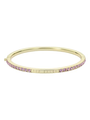 Ted Baker London Claudia Narrow Crystal Hinged Bangle Bracelet for Women - color: Gold/Light Rose Crystal