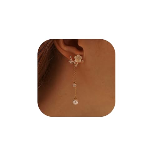 Pearl Earrings for Women Gold Pearl Drop Dangle Earrings Wedding Bridal Bridesmaid Jewelry Gifts for Women - color: drop pearl-7