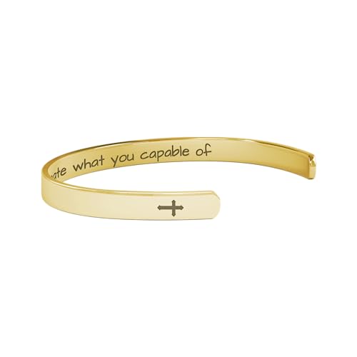 Custom Cuff Bracelets - Double Side Engraved - Personalized Gifts for Women - color: Gold
