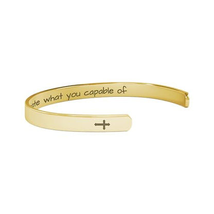 Custom Cuff Bracelets - Double Side Engraved - Personalized Gifts for Women - color: Gold
