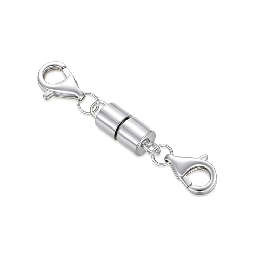925 Sterling Silver Lobster Clasp for DIY Necklace Bracelet Jewelry Making, Double Spring Clasp with Closed Jump Rings, Necklace Extender Clasp Connector Bracelet Extension (Style 19) - style: Style 19