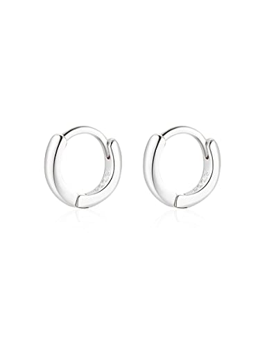 Mini Tiny Huggie Hoop Earrings Top Upper Ear Cartilage Forward Helix Cuff Plain Simple 925 Sterling Silver Gold 9mm 8mm 7mm 6mm 5mm Hoop Earrings - color: Silver-6mm