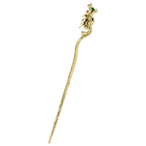 FRCOLOR Dragon Hair Stick Chinese Hair Chopstick Lightweight Metal Hairpin for Women Bun Holder Suitable for Hanfu Hairstyles Daily Updos Weddings and Performances - color: Golden