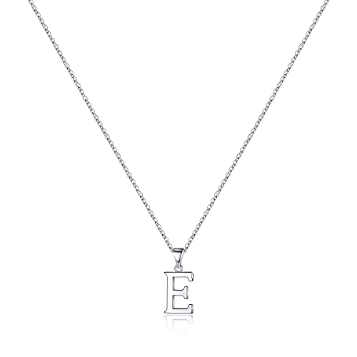 Turandoss S925 Sterling Silver Initial Necklaces for Women, Dainty Hypoallergenic Letter Initial Pendant S925 Sterling Silver initial Necklace for Women Jewelry Gifts - style: E