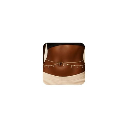 CHESKY Waist Beads for Women, Dainty 14k Gold Plated Waist Chain Beach Accessories Cute Belly Chain Body Chain Gold Chain Belts for Women Summer Beach Jewelry for Womens Gifts Rave Outfits for Womens - style: CZ cuban-gold