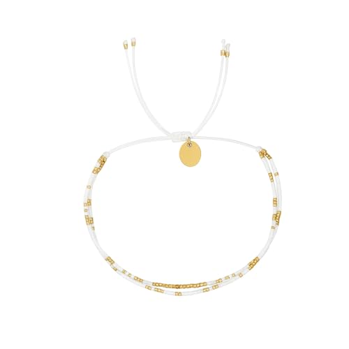 Adjustable Miyuki Beaded Bracelet for Women, Double Row Miyuki Beads | Miyuki beads, adjustable fit, braided construction, double-row design, party styling, bracelet jewelry for casual styling - color: White-01