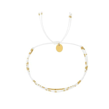 Adjustable Miyuki Beaded Bracelet for Women, Double Row Miyuki Beads | Miyuki beads, adjustable fit, braided construction, double-row design, party styling, bracelet jewelry for casual styling - color: White-01