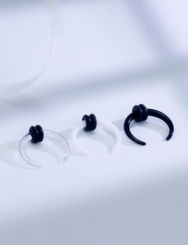 14-00G Ears Gauges Tunnels Plugs for Women Acrylic Buffalo Pincher Ear Gauge Septum Stretching Kit Nose Piercing Kit Earring Expander Stretcher Earrings Piercing Jewelry for Women Men - style: 14G Tapers