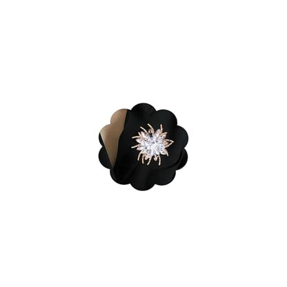 Rinestone Flower Brooch for Women Men Elegant Crystal Rose Flower Lapel Dress Brooches Pin Party Accessories Jewelry - style: White
