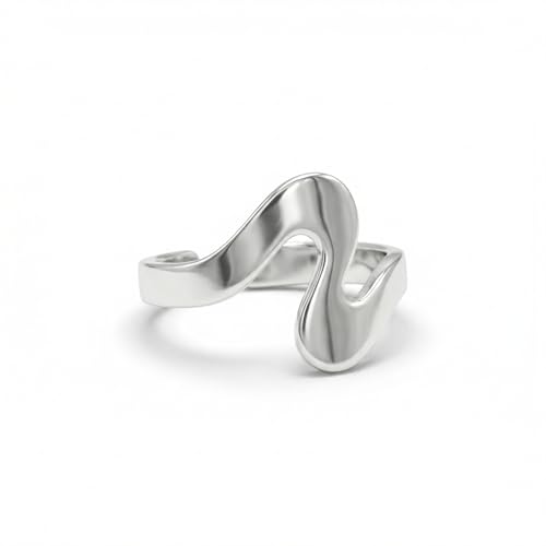 Sterling Silver Toe Ring, Adjustable Open Band, Handmade | Fits Toe, Knuckle or Pinky Ring | One Size Fits Most | Comfortable to Wear | Minimalist Style | Water Resistant - style: Swirl Band
