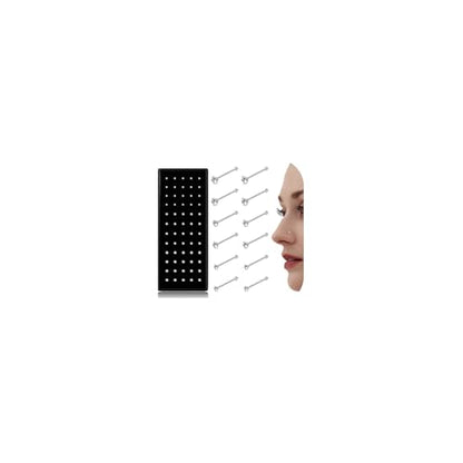 THUNARAZ Straight L Shaped Stainless Steel Nose Studs Rings Piercing Pin Body Jewelry 20G-22G 1.5mm 2mm 2.5mm - color: A:60Pcs White CZ(22G Straight)