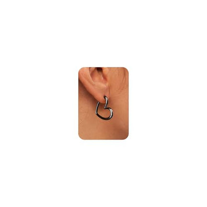 LLWOM Gold Huggie Earrings for Women-14k Gold/Silver/Rose/Black Plated Heart Hoop Earrings Hypoallergenic Lightweight Hoops Gifts - style: Black Heart