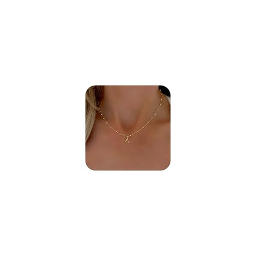 Initial Necklaces for Women, Dainty A-Z Pendant Letter Charm Necklace Personalized Name Necklaces for Women Trendy Jewelry Gift - color: A, style: G