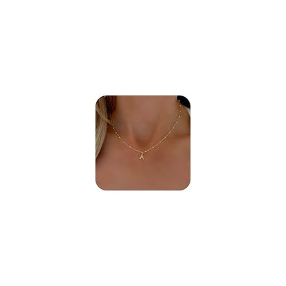 Initial Necklaces for Women, Dainty A-Z Pendant Letter Charm Necklace Personalized Name Necklaces for Women Trendy Jewelry Gift - color: A, style: G
