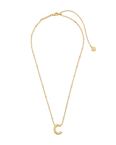 Kendra Scott Letters A-Z Pendant Necklace for Women, Fashion Jewelry, 14k Gold-Plated Brass - color: Letter C