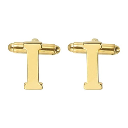 PATIKIL Initial Cufflinks, Classic Alphabet Stainless Steel Men Cuff Links 26 Letters A-Z with Box for Men Father Husband Weddings Gift Business Birthday - style: Letter I