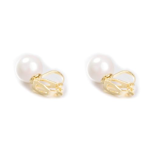 Pearls Clip On Earrings Womens Clip on Earrings Non Pierced Clip on Pearls Women Hypoallergenic Trendy Wedding Jewelry - style: Women's pearl clip earrings