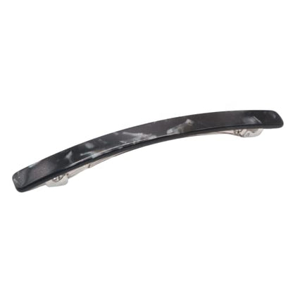 French Amie Long and Thin Black Nycra Large 4 Inch Hair Clip Barrette | Handmade For Women Girls Teens Adults Everyday Style - color: Black Nycra