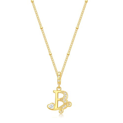 TIZU Initial Necklaces for Women - Dainty 14K Gold Plated Letter Pendant Trendy Personalized Initial A-Z Necklaces Jewelry Gift - color: Gold-B