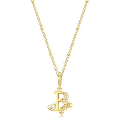TIZU Initial Necklaces for Women - Dainty 14K Gold Plated Letter Pendant Trendy Personalized Initial A-Z Necklaces Jewelry Gift - color: Gold-B