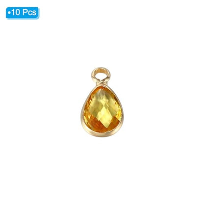 PATIKIL Birthstone Charm Beads Drop Pendant, Handmade Birthstone for Personalized Earrings Bracelet Necklace - color: Golden Tone, size: 0.47" x 0.24"
