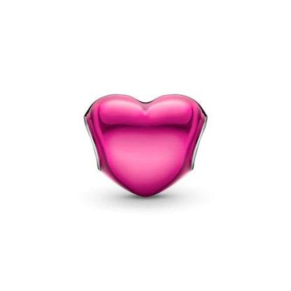 S925 Sterling Silver Enamel Colorful Heart Charm Fit Bracelets Necklaces | Black Pink Blue Green Red Enamel Heart Charms DIY Fashion Holiday Jewelry Gift Valentines Day & Anniversary for Women - color: Silver-0562