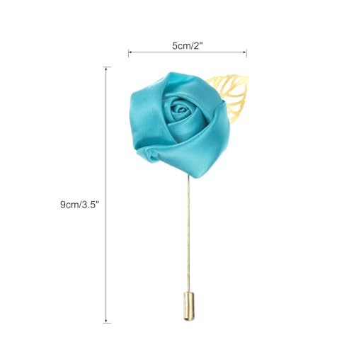 MECCANIXITY Groom Boutonnieres Rose Boutonnieres Pins for Wedding - color: Blue