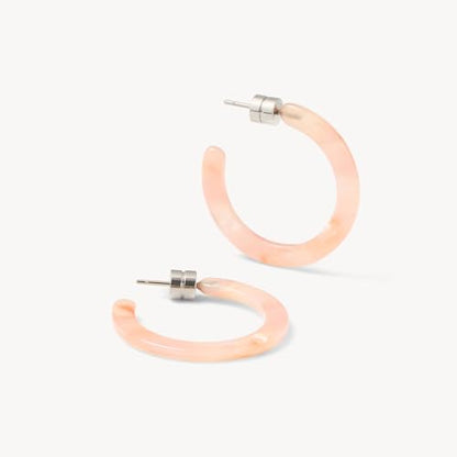 Circle Hoop Earrings Acetate Resin Fashion Jewelry for Women - color: Blossom, size: Mini