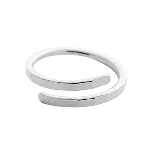 HONEYCAT Hammered Marigold Wrap Around Ring in Gold, Rose Gold, or Silver | Minimalist, Delicate Jewelry - color: Silver