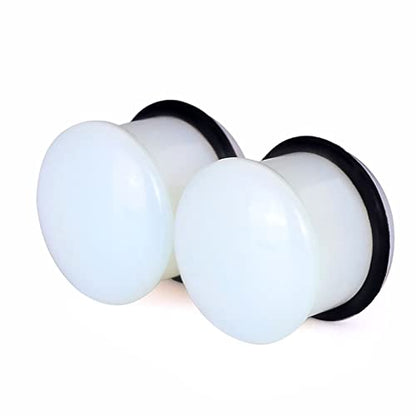 Oyaface 8 PCS Natural Stone Ear Plugs Set Piercing Gauges Black Pink Blue White - color: 0G (8mm), 8 PCS with O-Ring