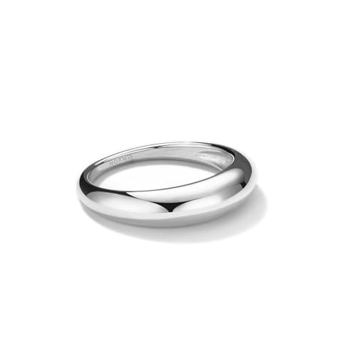 NOKMIT Chunky Dome Rings for Women Dainty 14K Gold Silver Tone Cute Bold Dome Statement Ring Thick Minimalist Thumb Band High Polished Smooth Comfort Fit Size 5-10 - color: Thin-1PC-Silver
