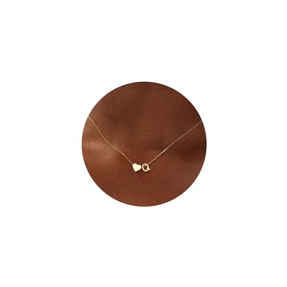 Turandoss Heart Initial Necklace for Women Teen Girls - 18K Gold Plated Letter A-Z Pendant Necklace Dainty Heart Necklaces Tiny Initial Necklaces Birthday Gifts for Women Jewelry - color: Gold, style: Q