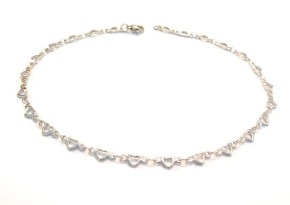 Silver Heart Anklet 10-inch for Women 304 Stainless Steel Chain Swim-Friendly Tarnish Resistant Dainty Versatile Ankle Bracelet Jewelry Gift Boxed