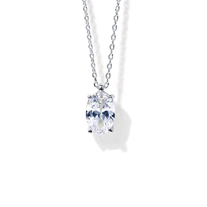 PAVOI 14K Gold Plated Cubic Zirconia Diamond Pendant Necklace for Women | Adjustable Slider - style: Oval