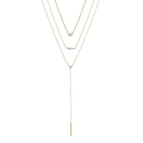 Ettika Lariat Necklace for Women. Gold Drop Necklace, Necklaces for Women. 18K Gold or Rhodium Plated Chain. Trendy Jewelry - color: N1949 Gold