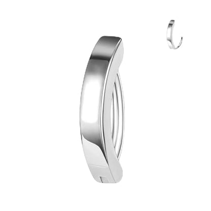 16G Labret Stud, G23 Titanium Vertical Labret Lip Piercing Jewelry, Gold Eyebrow Ring Clicker Belly Button Ring Hoop For Women Men - color: Silver, size: 8mm