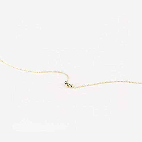 itianxi Dainty Cross Charm Pendant Necklaces,14K Gold Tiny Three Ball Necklace,Simple Fashion Jewelry for Women - color: gold 3 ball