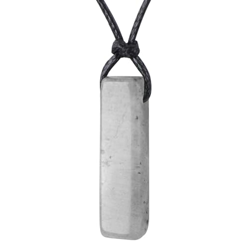 FANASY Natural Gemstone Pendant Necklace for Men Healing Crystal Pendant Adjustable Black Rope Necklace Jewelry Gifts for Women Men - color: Labradorite