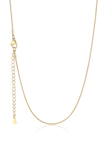 U7 Snake Necklace for Women 14K Gold Plated/Silver/Rose Gold/Black Chain Necklace Hypoallergenic, Stainless Steel Tiny Snake Chain Necklace 1/1.2/1.5/2MM, 14-30" Adjustable Minimalist Gift - color: c.Gold-1mm