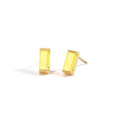 Birthstone Stud Earrings for Women 18K Gold Plated Stainless Steel Crystal Earrings Birthday Gift - color: 11 November