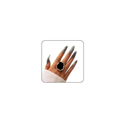 Black Rings for Women Chunky Statement Rings for Women Big Black Stone Ring Large Thick Cocktail Signet Ring Chunky Jewelry - style: 1 - G