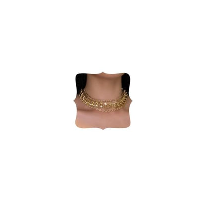Aimimier 3Pcs Punk Cuban Link Chain Choker Necklace Twist Rope Necklace Chunky Figaro Chain Prom Party Festival Accessory for Women - color: Gold
