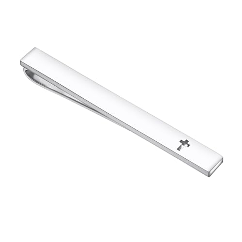 Unique Cross Tie Clips For Men Silver Black Gold Religious Christian Tie Clips For Men's Tie Accessories - style: silver tie clip cross