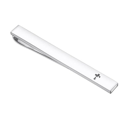 Unique Cross Tie Clips For Men Silver Black Gold Religious Christian Tie Clips For Men's Tie Accessories - style: silver tie clip cross