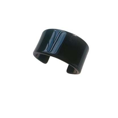Colorful Acrylic Resin Open Bracelet Geometric Simple Transparent Tortoiseshell Acetate Plate Cuff Bangle Lightweight Chunky Thick Thin Wide Face Plastic Bracelet for Women Jewelry - color: A black