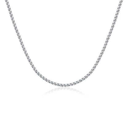 Eusense Stainless Steel Chain Necklace for Men Women Rolo/Wheat/Snake/Box Chain, 2-3MM, 20-24 Inches with Delicate Gift Box - color: Silver, size: 22+2 Inches Length, style: Rolo Chain-3MM Width