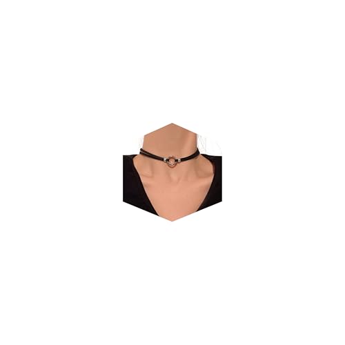 Fesciory Black Necklaces for Women, Adjustable Layered Velvet Leather Lace Collar Necklace, Goth Jewelry Gifts. - color: Circle