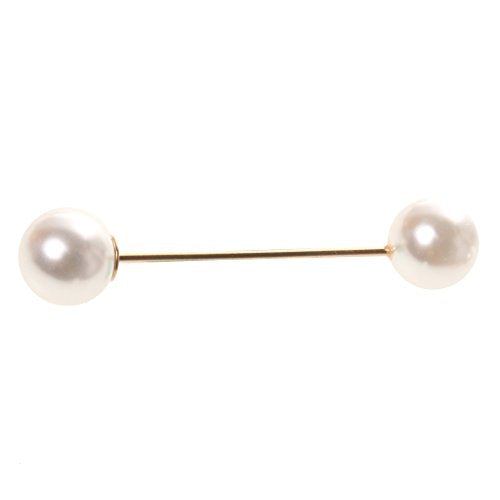 LoveinDIY 2-Piece Faux Pearl Brooch Pin Set, Alloy Scarf Clips for Wedding, Banquet, and Sweater Decoration